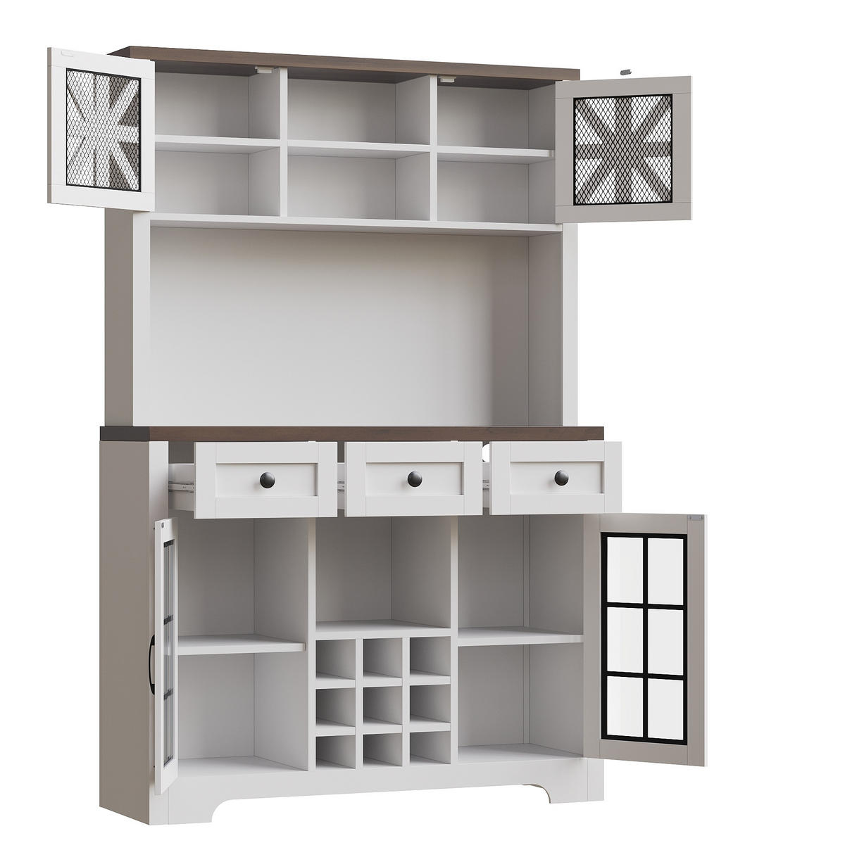 HOCHSCHRANK mit LED 120 x 40 x 180 cm MDF Glas White - Weiß, Glas (40/180/120cm) - Meubliv