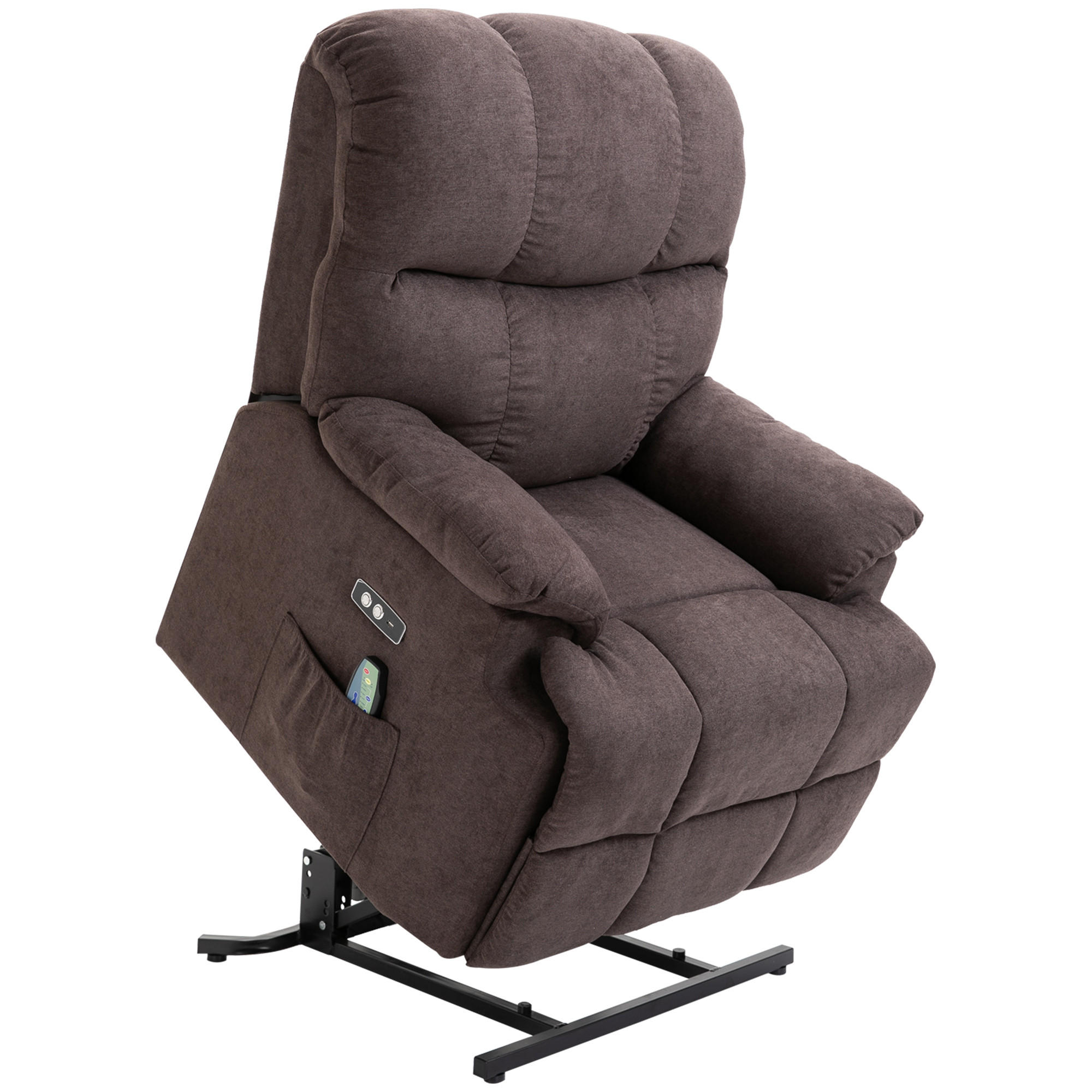 SESSEL mit Aufstehhilfe, Polyester Braun - Braun, Kunststoff (95/105/83cm) - HOMCOM