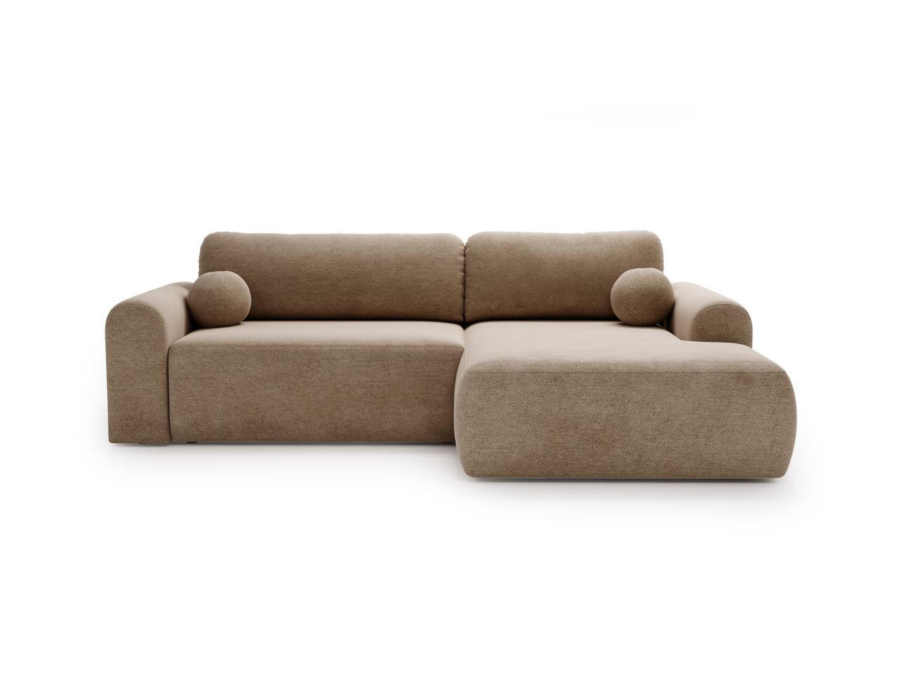 ECKSOFA Savana Braun Links - Braun, Holz/Textil (257/177cm) - Graingold