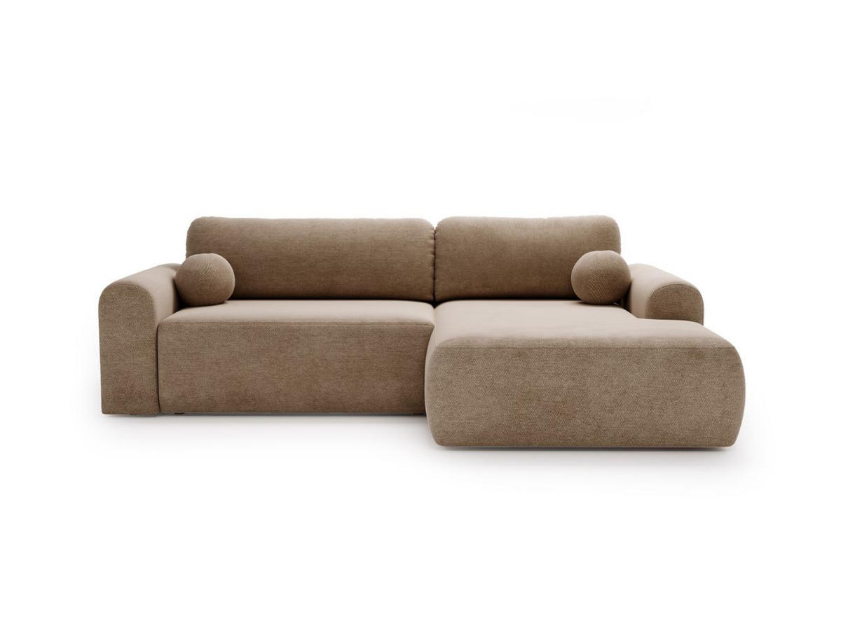 ECKSOFA Savana Braun Links - Braun, Holz/Textil (257/177cm) - Graingold