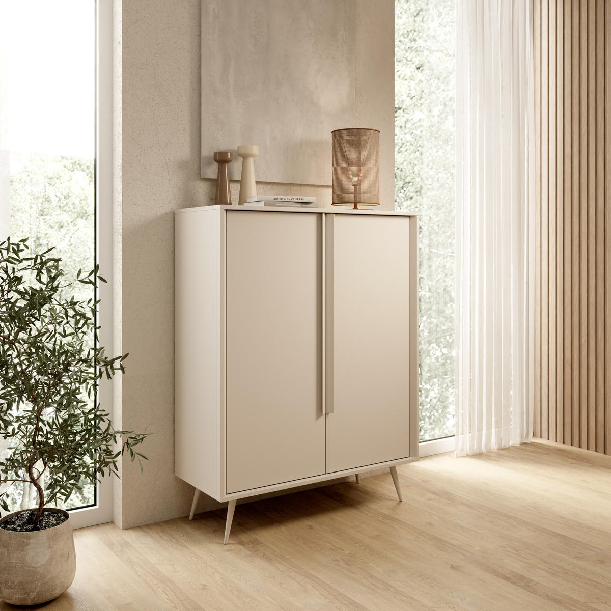 KOMMODE: Kaschmir, 96,7 x 125,6 x 40 cm - Kaschmir, Holzwerkstoff (96.7/125.6/40cm) - 3XE LIVING