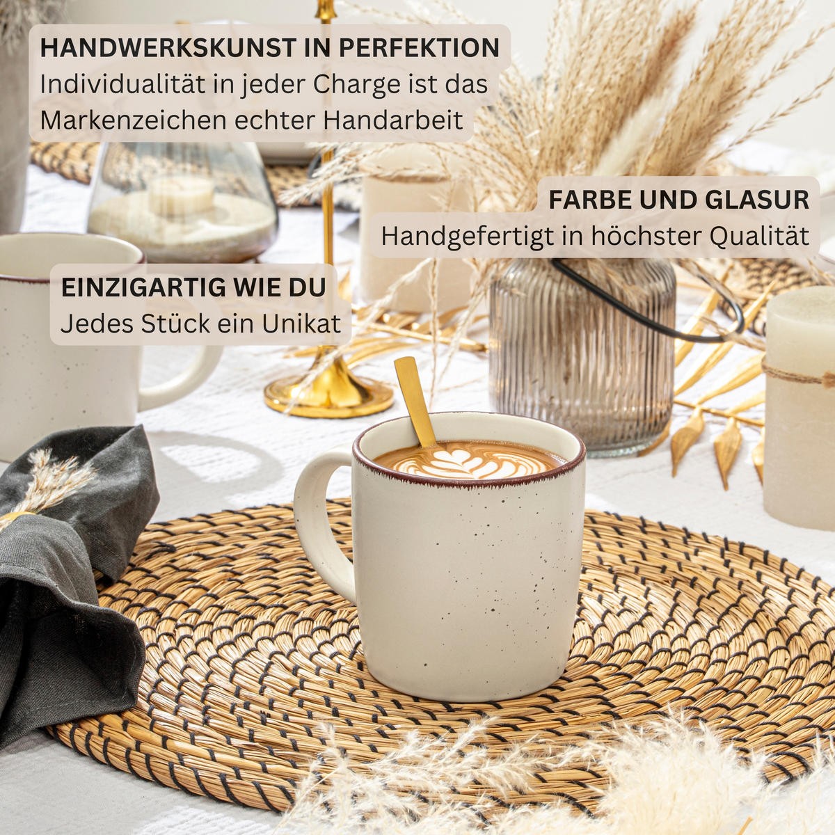KOMBISERVICE BOMBAY ERDFARBEN - 16 teilig aus Steingut - Multicolor/Braun, Stein (50/30/80cm) - Sänger