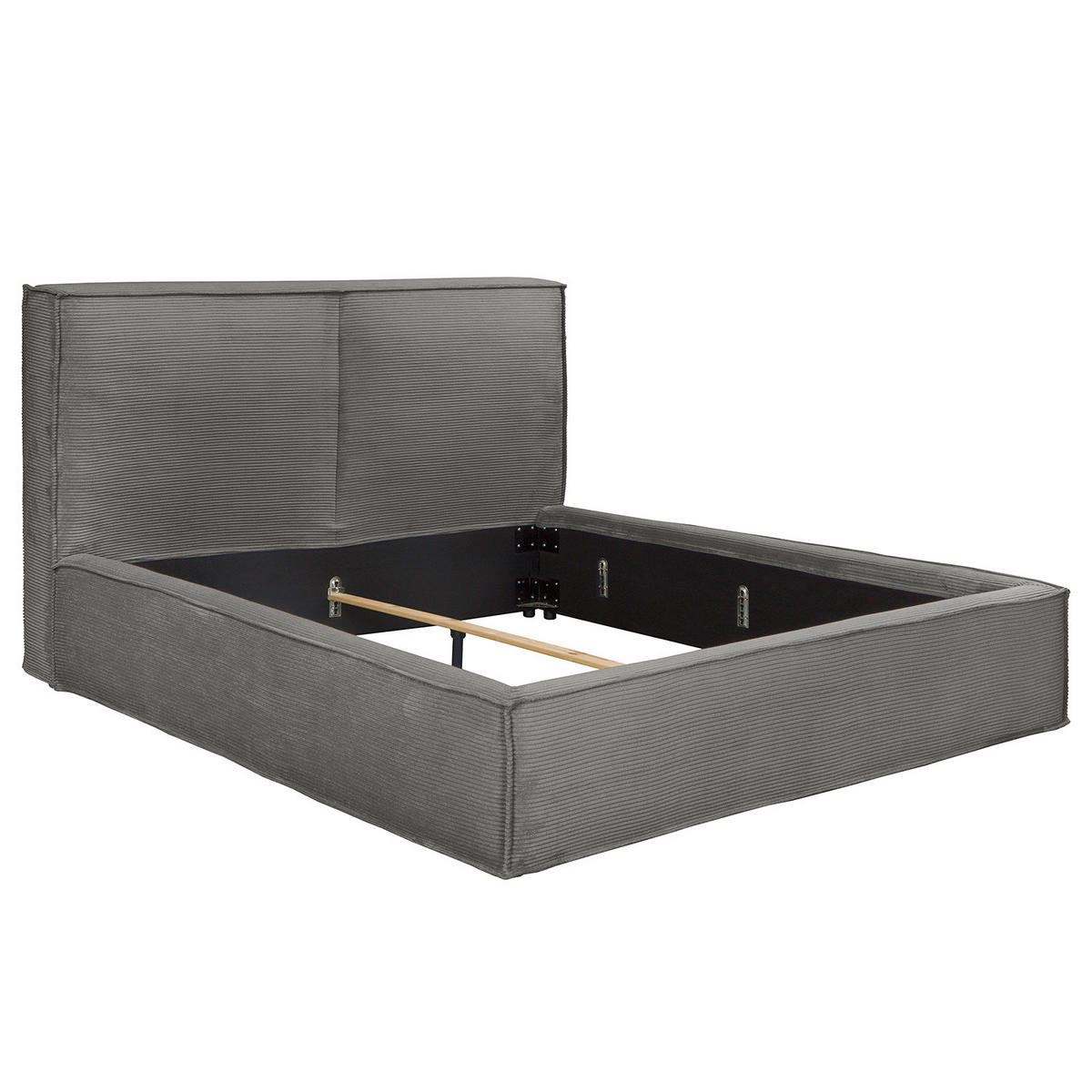 POLSTERBETT - Graphitfarben, Textil (180/200cm) - home24