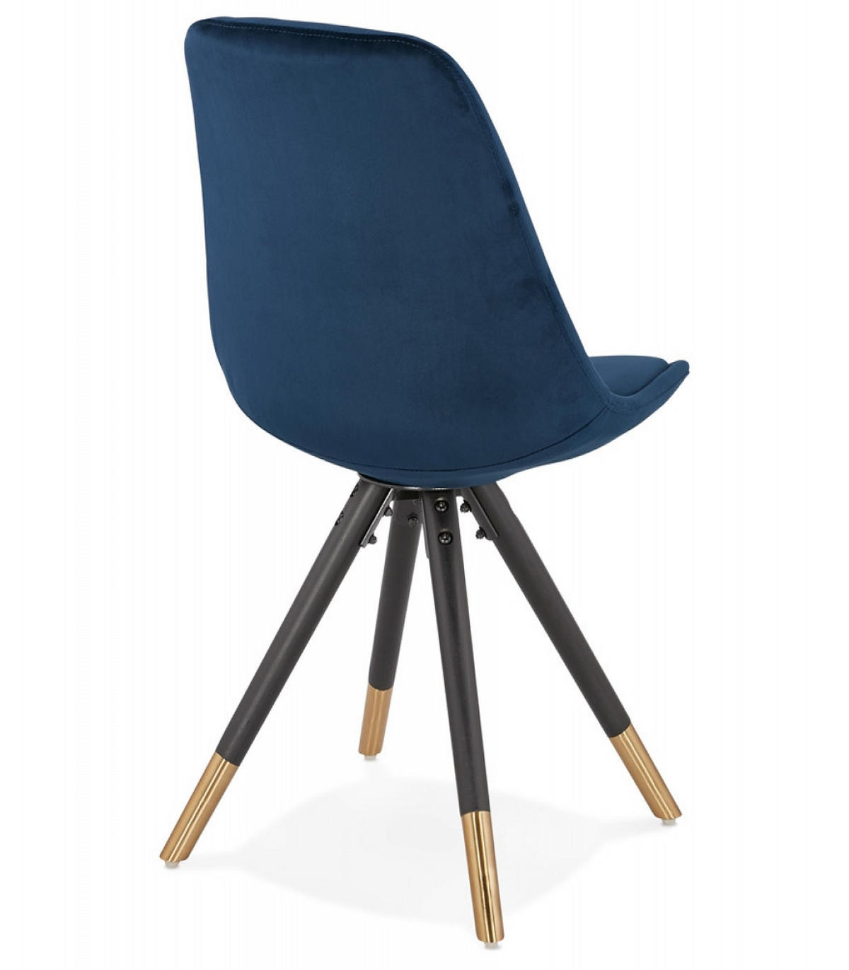 STUHL Stoffbezug Holzgestell mit Goldakzenten, Blau 48x56x83 cm - Blau/Schwarz, Holz/Buchenholz (48/83/56cm) - KADIMA DESIGN