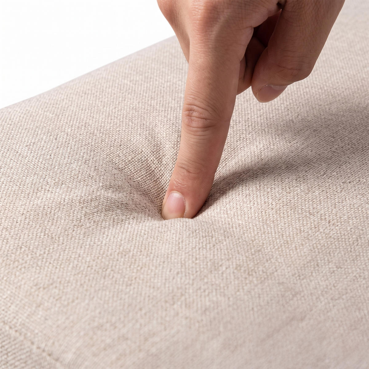 SITTPALL Beige med förvaring hopfällbar - Beige, Träbaserade material/Textil (46/49.5/25.5cm) - Relaxdays
