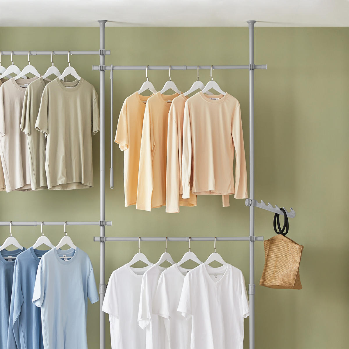 TELESKOP GARDEROBEN SYSTEM Grau - Grau, Kunststoff (226/285/3cm) - SoBuy