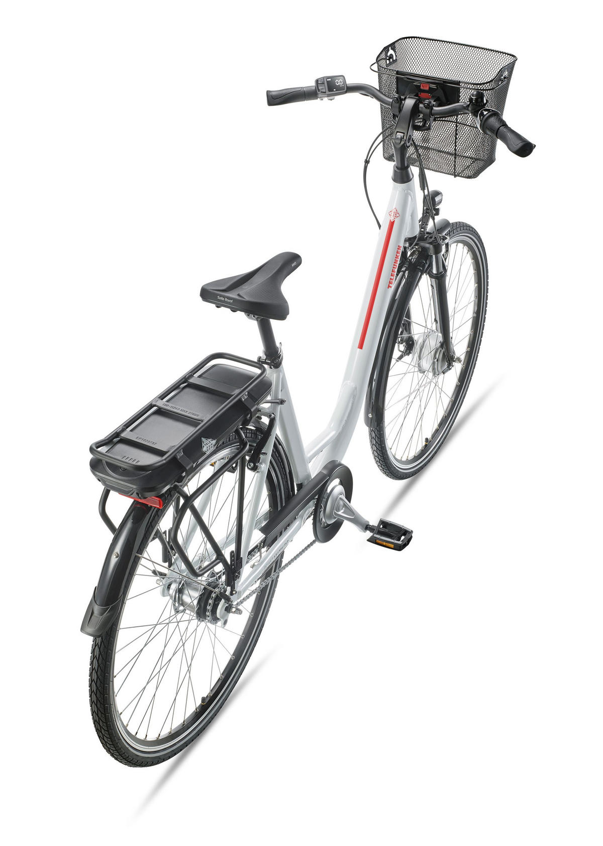 E-BIKE Cityrad Multitalent RC657 28 Zoll Elektrofahrrad 536,5 Wh Frontmotor 7-Gang-Kettenschaltung - Weiß, Metall (110cm) - Telefunken