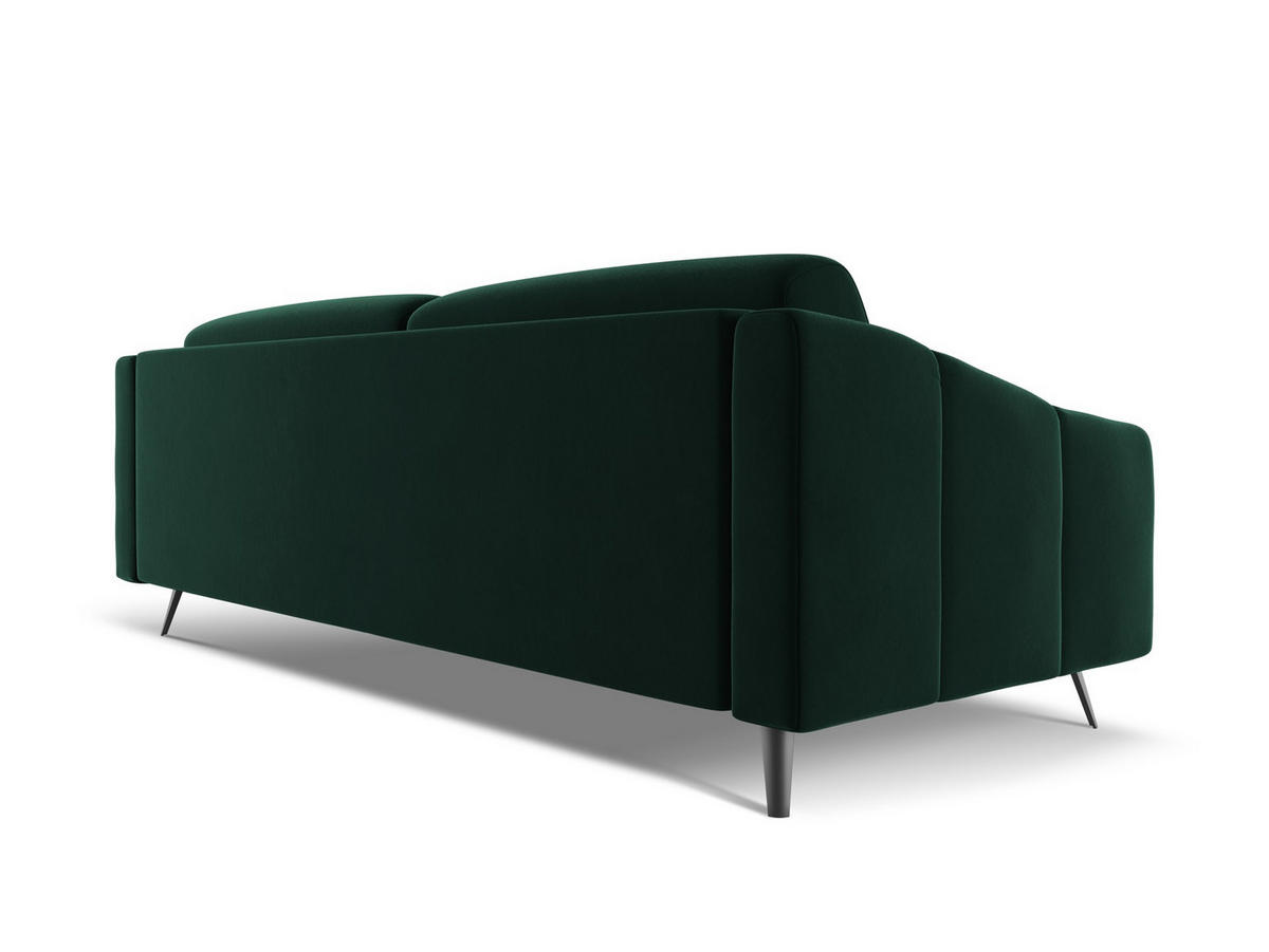 4-SITZER-SOFA Samt Stoff Grün - Dunkelgrün/Schwarz, Textil/Metall (238/80/95cm) - Makamii