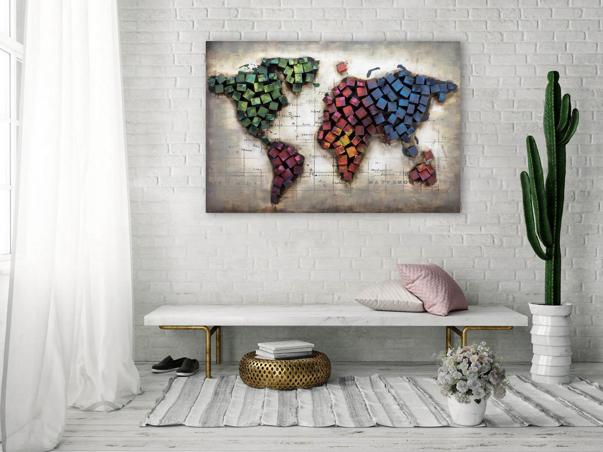 HOLZBILD Grau 100/70 cm - Multicolor, Holz (100/70cm) - KUNSTLOFT