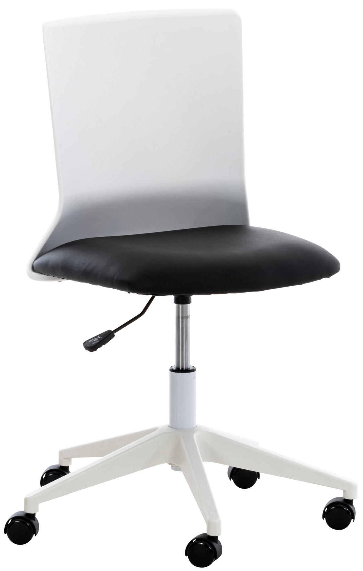 DREHSTUHL Lederlook schwarz - Schwarz/Weiß, Kunststoff/Textil (61/92/61cm) - CLP