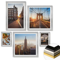 WANDBILDER 5er Set - 50x50 cm & 20x30 cm & 40x60 cm Silberner Rahmen - Venezianische Straßen Wasserarchitektur - Silberfarben, Kunststoff (40/60cm) - ArtPrintCave