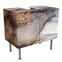 WASCHBECKENUNTERSCHRANK Goldener Marmor gemalt 60/55/35 cm - Schwarz, Holzwerkstoff (60/55/35cm) - Bilderwelten