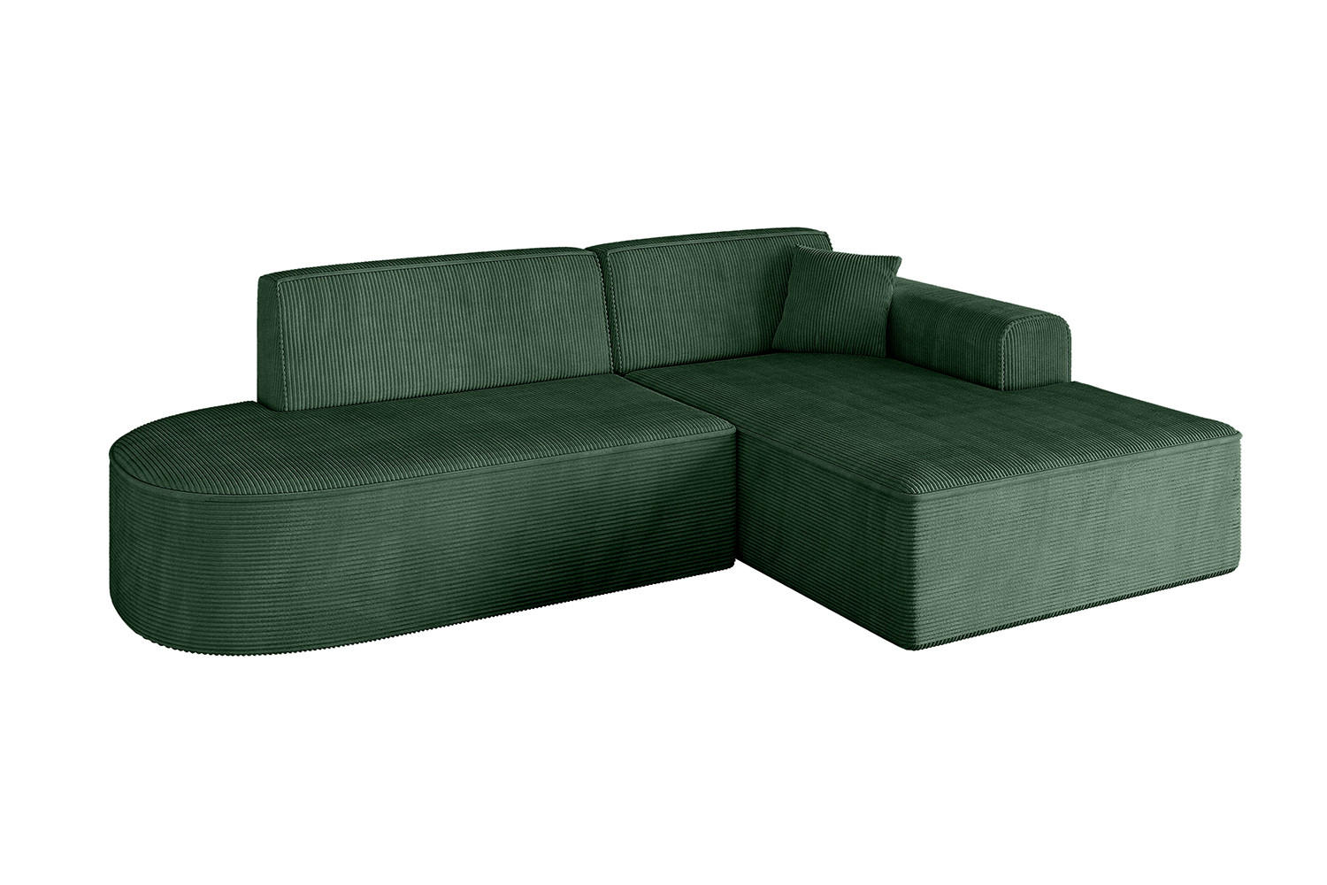 ECKSOFA Ottomane Rechts IREA-L1-v3 - 232x165x77 cm Grün - Currygelb, Holzwerkstoff/Textil (232/165cm) - ALTDECOR