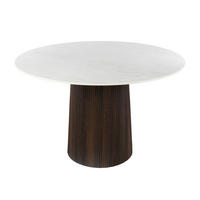 ESSTISCH CERAMO CENTRO Runder Premium-Tisch mit 3D-Keramikplatte & Rillen-Säule Dunkelbraun, Ø 120 cm - Dunkelbraun, Keramik (120/120/77cm) - alesvelt