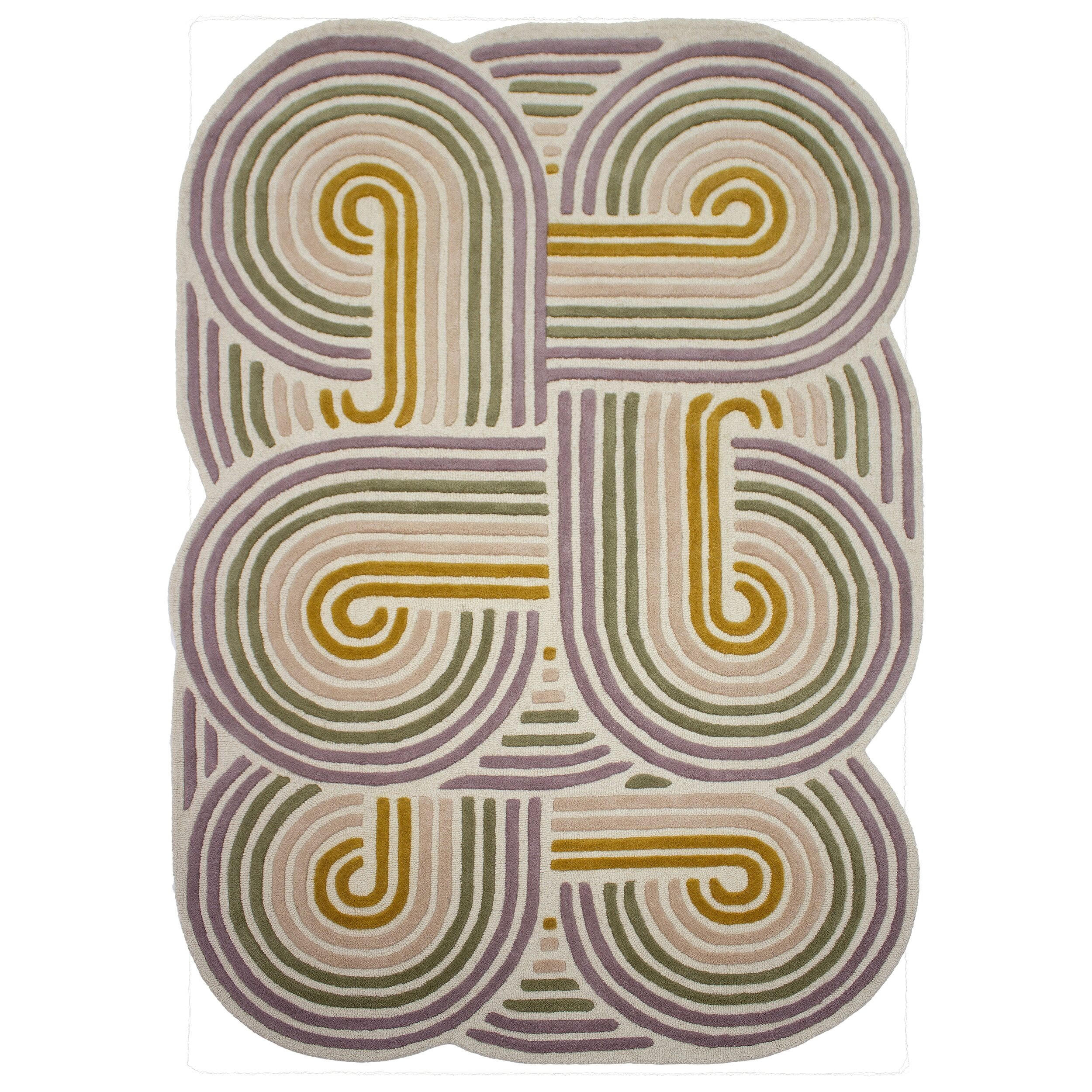WOLLTEPPICH SOAR, abstrakt, Grün, 160 x 230 cm - Beige, Textil (230/160cm) - KADIMA DESIGN