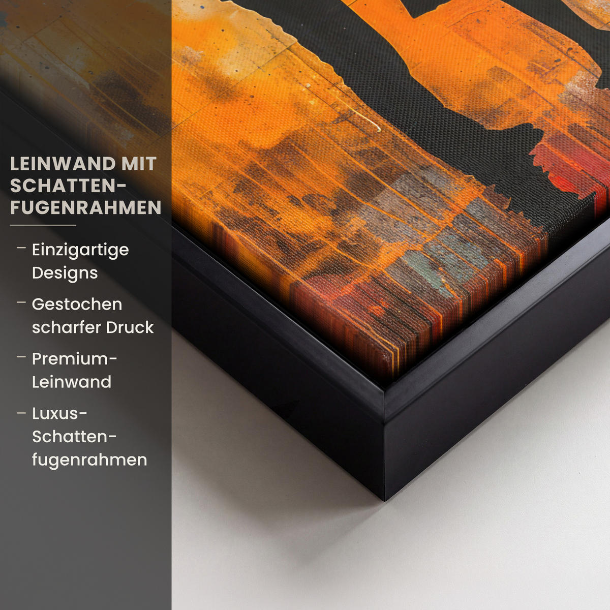 LEINWAND Bilder mit Rahmen - Straßenkunst - Liebe - Graffiti - Kunst - Banksy - 20x30 - Orange, Textil (20/30cm) - MuchoWow