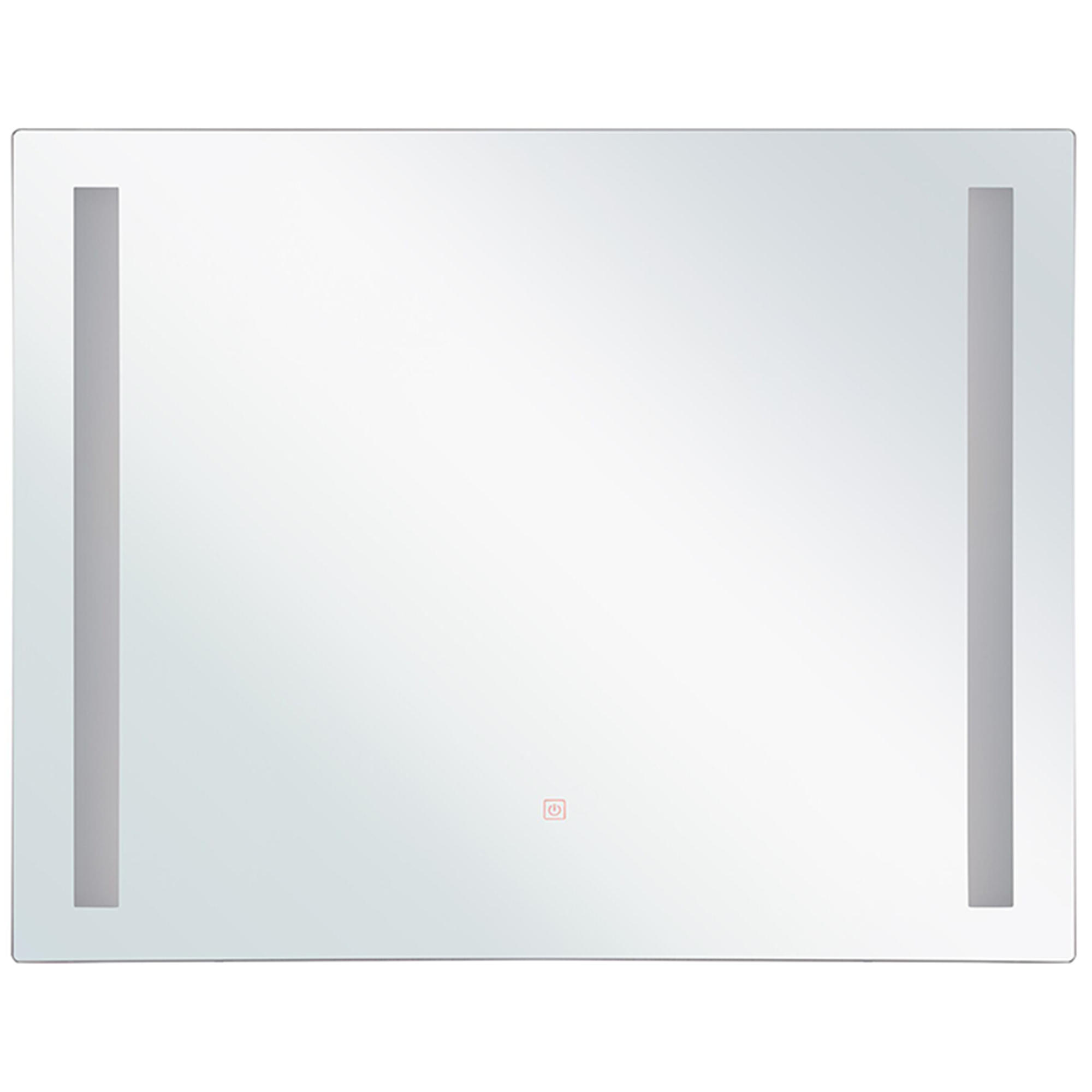 BADSPIEGEL mit LED-Beleuchtung rechteckig 60/70 cm Lirac - Silberfarben, Glas (70/60/4cm) - Beliani