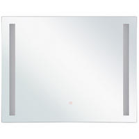 BADSPIEGEL mit LED-Beleuchtung rechteckig 60/70 cm Lirac - Silberfarben, Glas (70/60/4cm) - Beliani