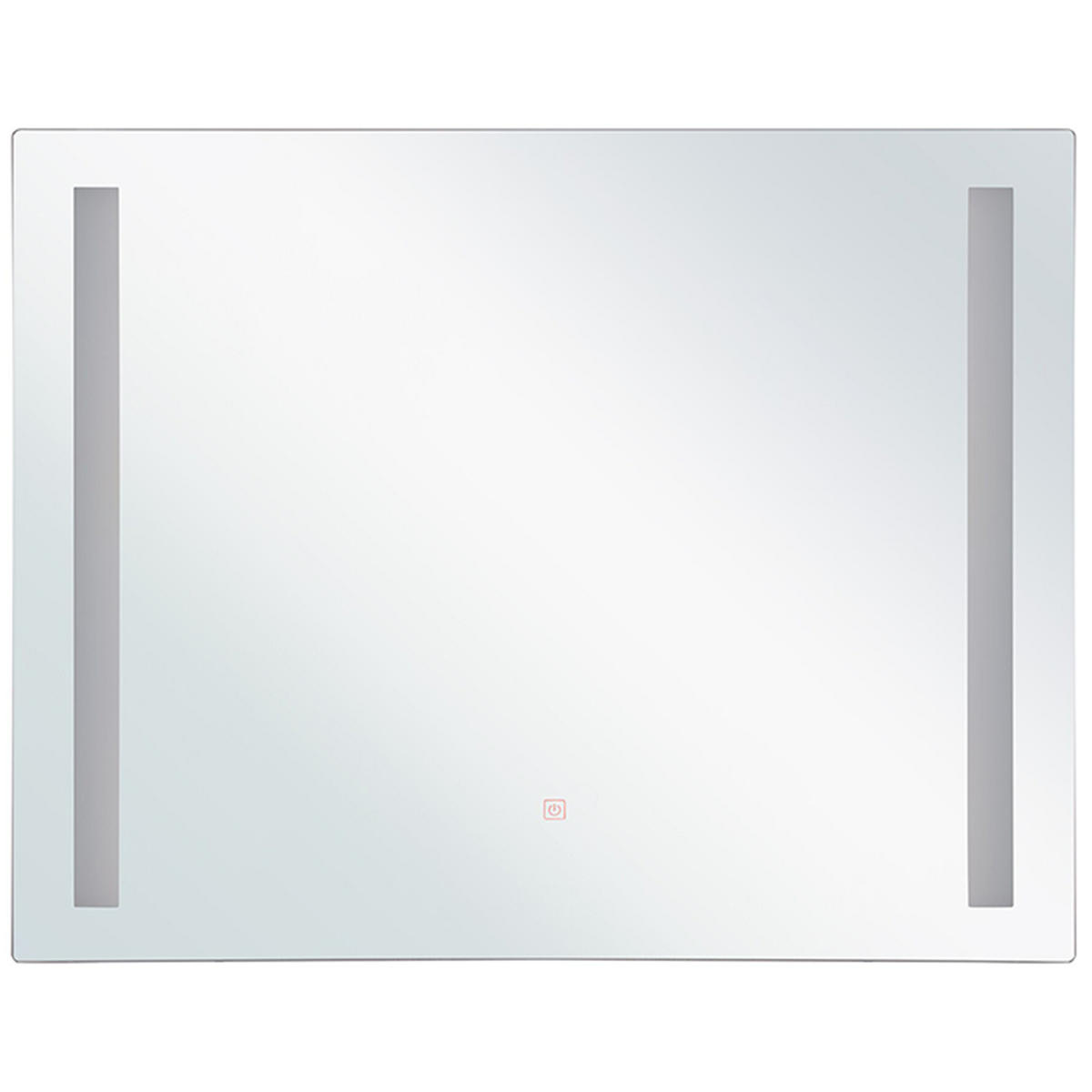 BADSPIEGEL mit LED-Beleuchtung rechteckig 60/70 cm Lirac - Silberfarben, Glas (70/60/4cm) - Beliani