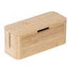 KABELBOX - Hellbraun, Holz/Metall (13.5/34/14.5cm) - Relaxdays