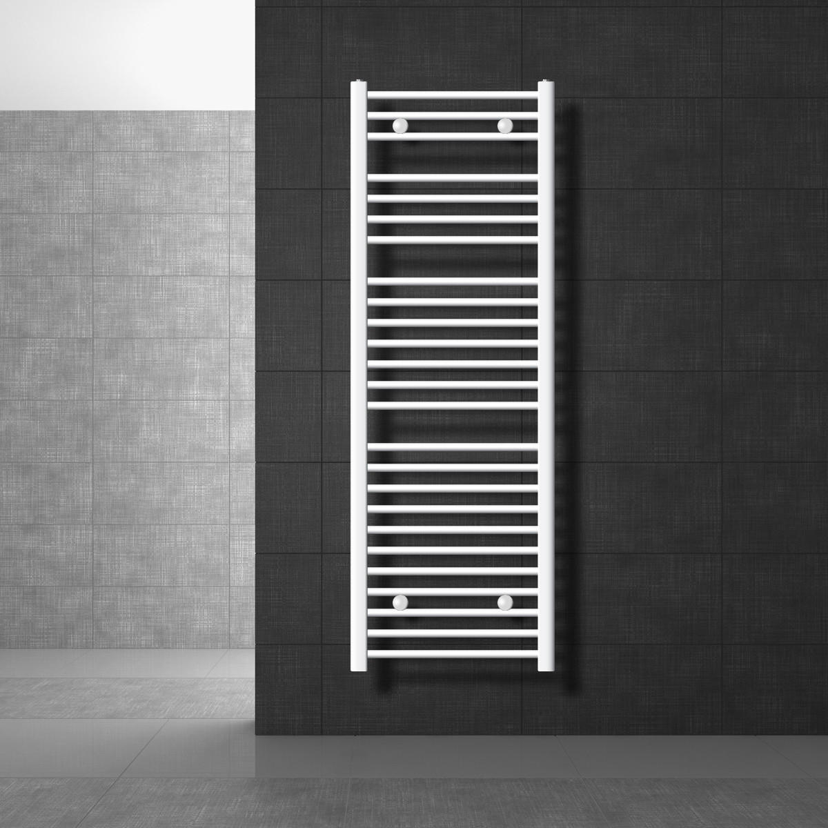 BADHEIZKÖRPER Sahara 500x1500 mm Weiß gebogen mit Seitenanschluss - Weiß, Metall (50/150/5cm) - LuxeBath