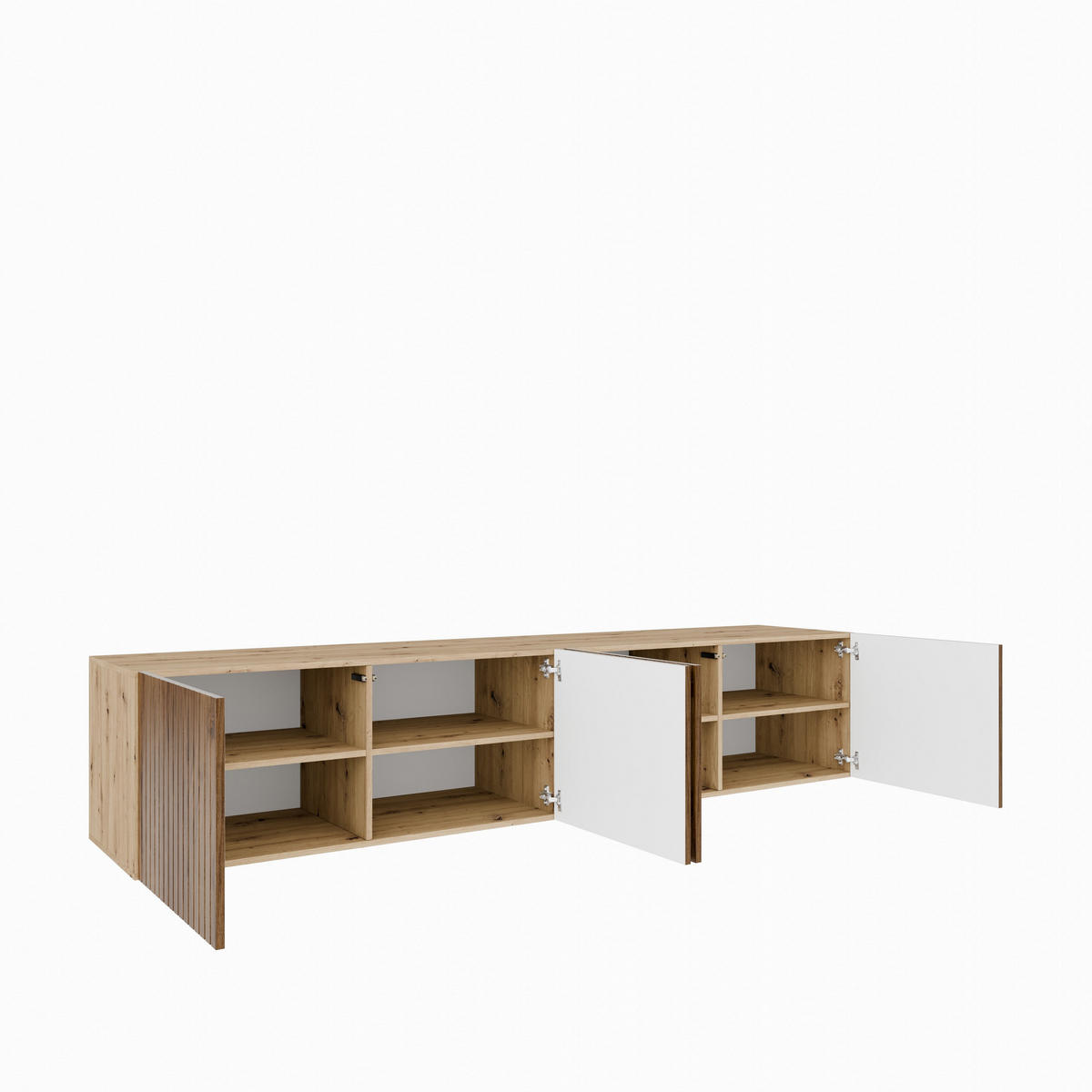 LOWBOARD LIVO 200/41/40 cm, Hängender TV-Schrank Eiche Artisan / Eichefarben - Eichefarben/Braun, Holzwerkstoff (200/41/40cm) - MASSENO