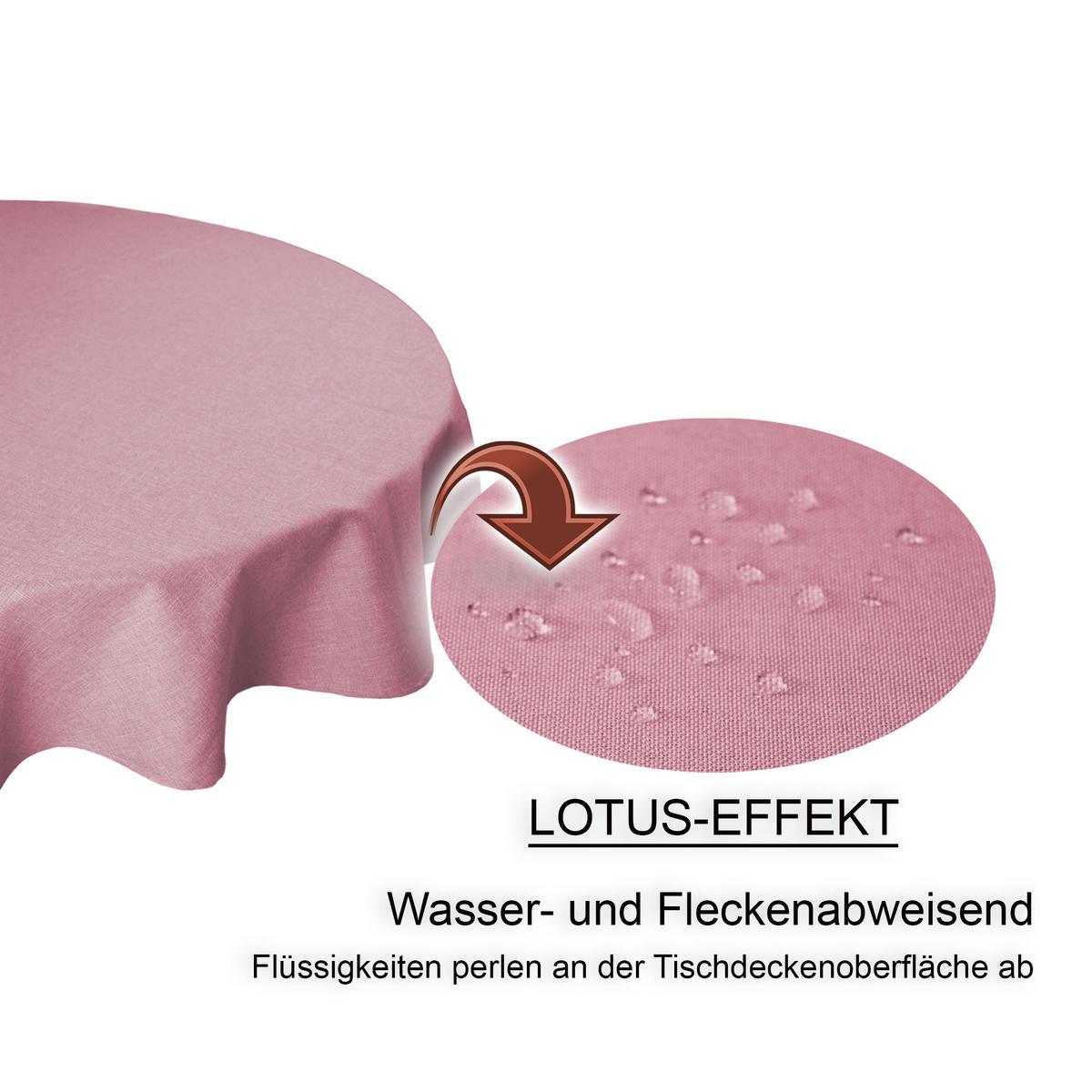 TISCHDECKE Leinenoptik 160 cm rund Altrosa - Altrosa, Textil (160cm) - TiborTex