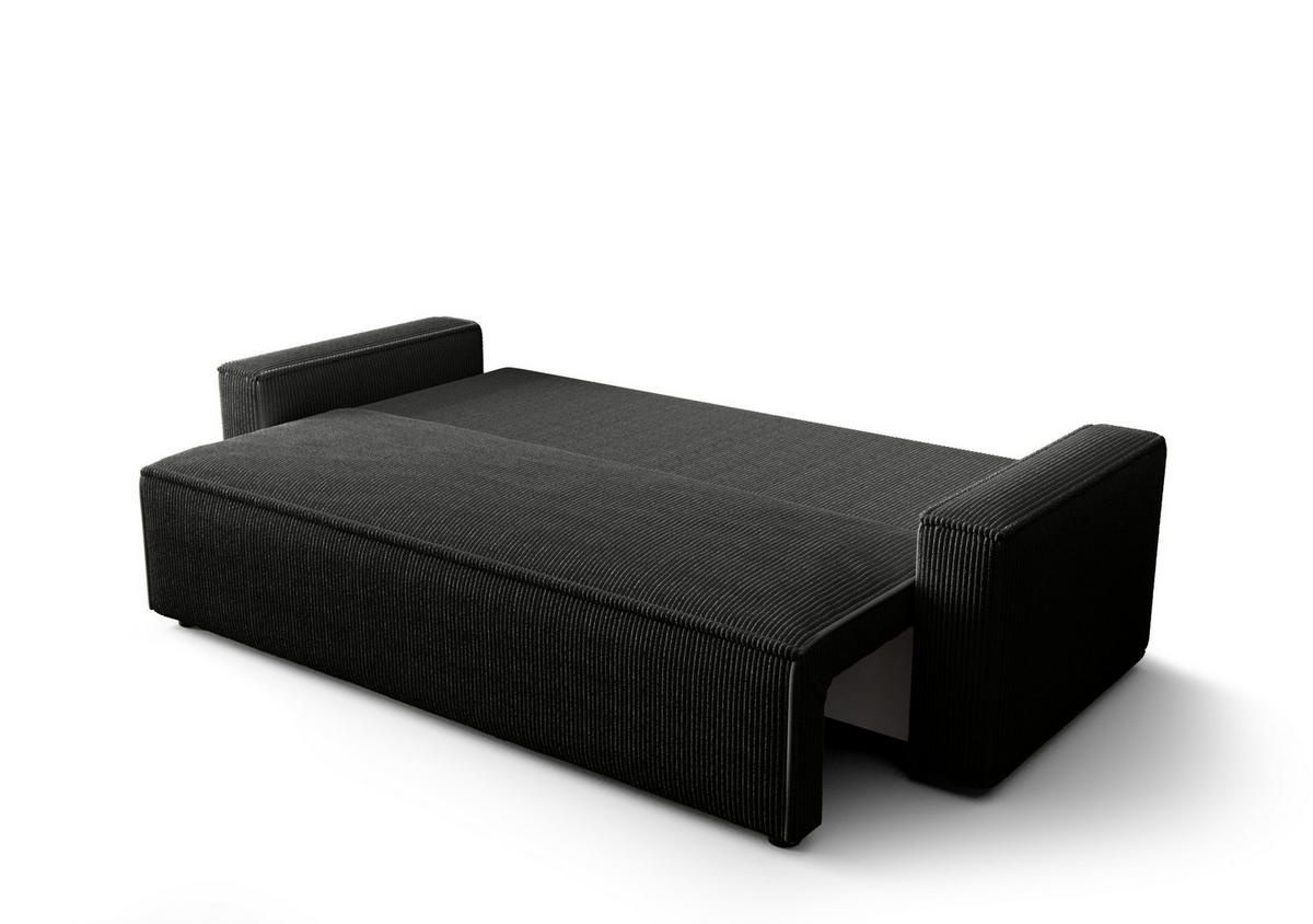 SCHLAFSOFA mit Bettkasten Eldon Schwarz - Schwarz, Textil (230/89/85cm) - Fedve