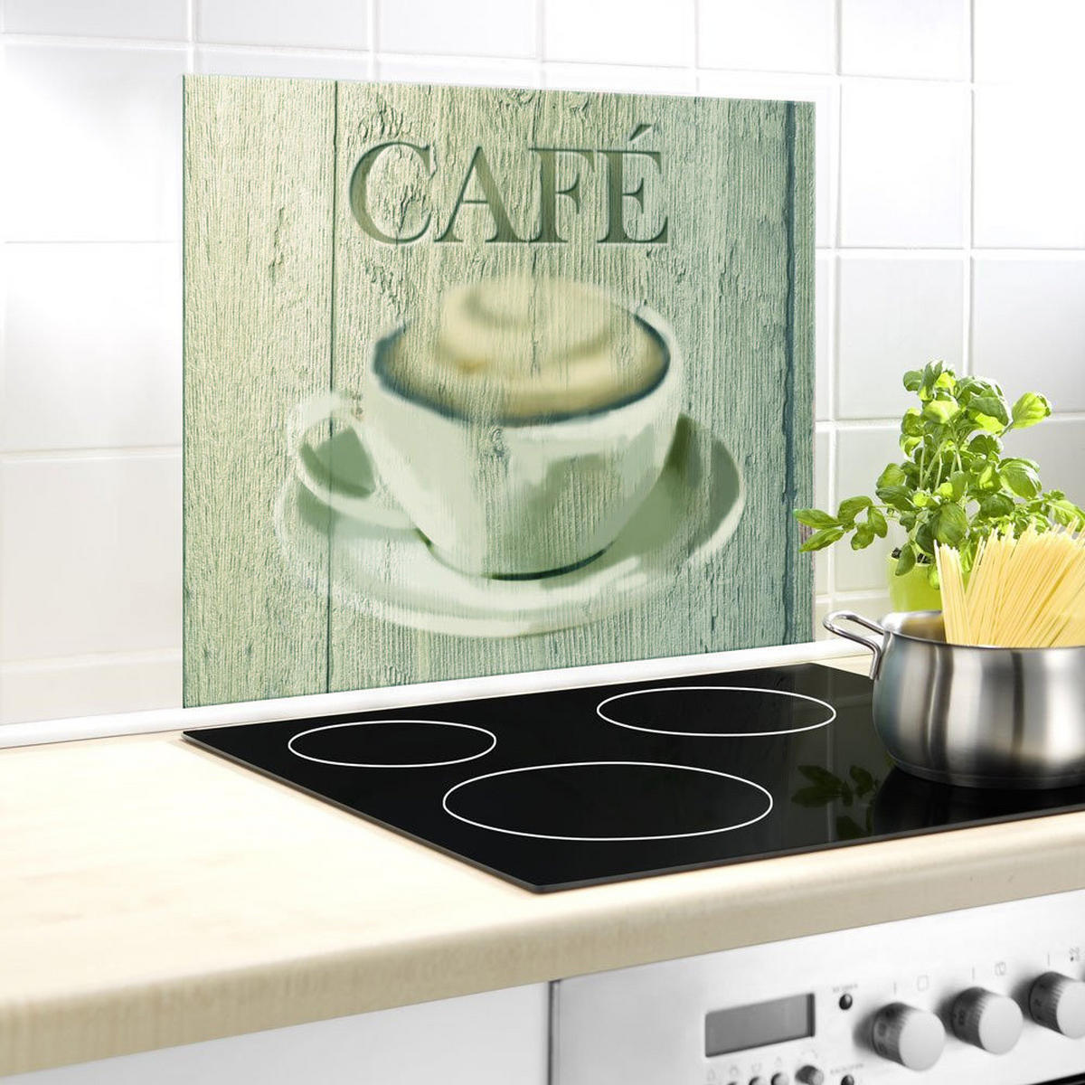 GLAS-WANDSCHUTZ Cafe 60/50/0,5 cm - Beige, Glas (50/0.5/60cm) - Wenko