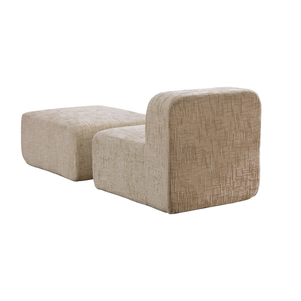 SESSEL DE-35117 mit Ottoman Hellkhaki - Sandfarben, Textil (182.5/73/76.5cm) - ComfortXL