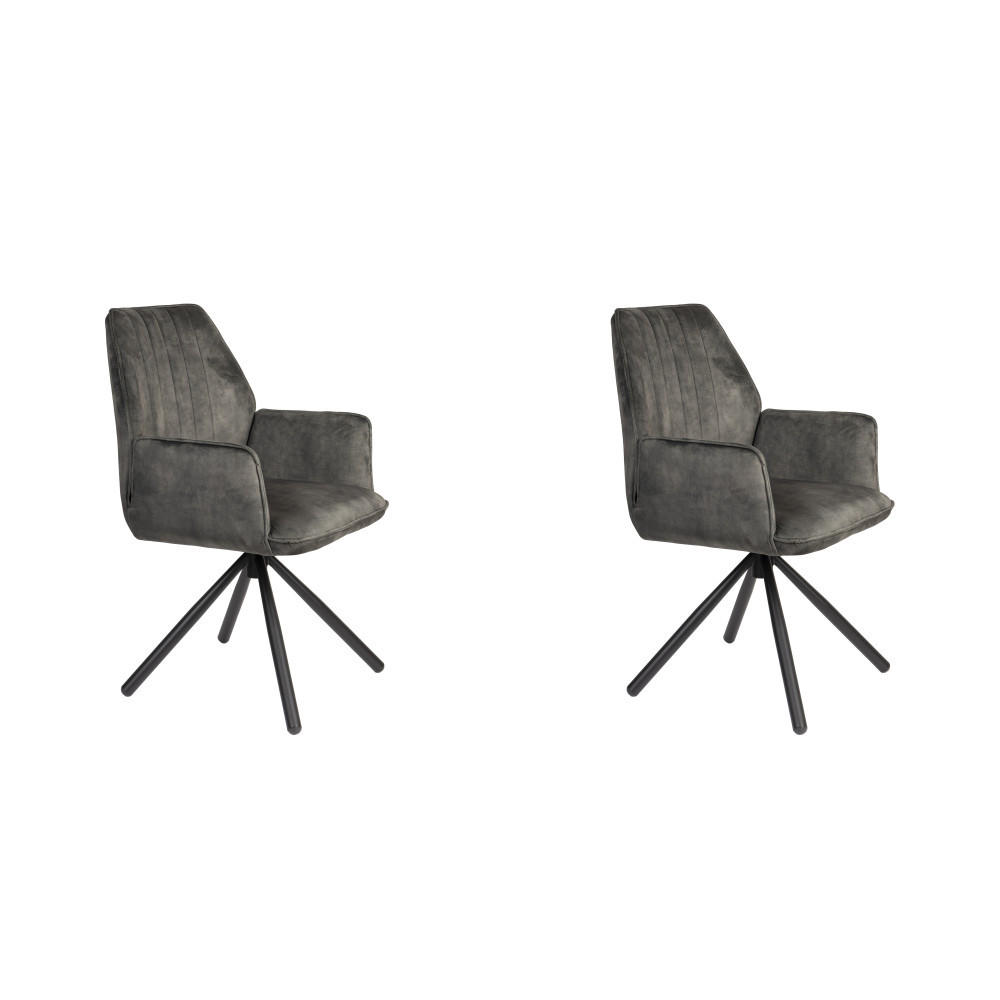 ESSZIMMERSTUHL Jamie - Grün - 61/56/90 cm - 2er-Set - Grün, Textil (56/90/61cm)