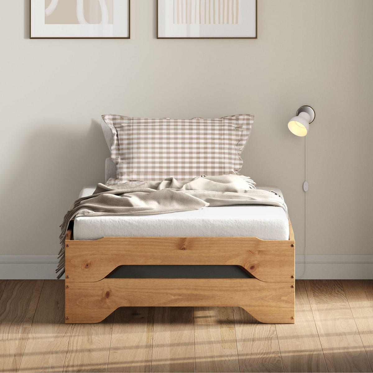 STAPELBETT RONNY 90x200 cm Eiche - Eichefarben, Holz (90/200cm) - IDIMEX