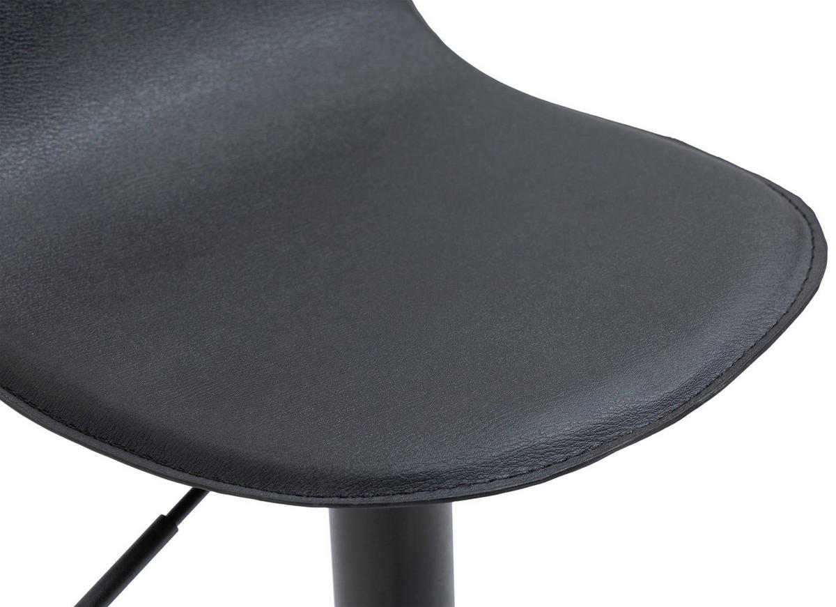 BARHOCKER Lederlook schwarz - Schwarz, Textil/Metall (39/73/41cm) - CLP