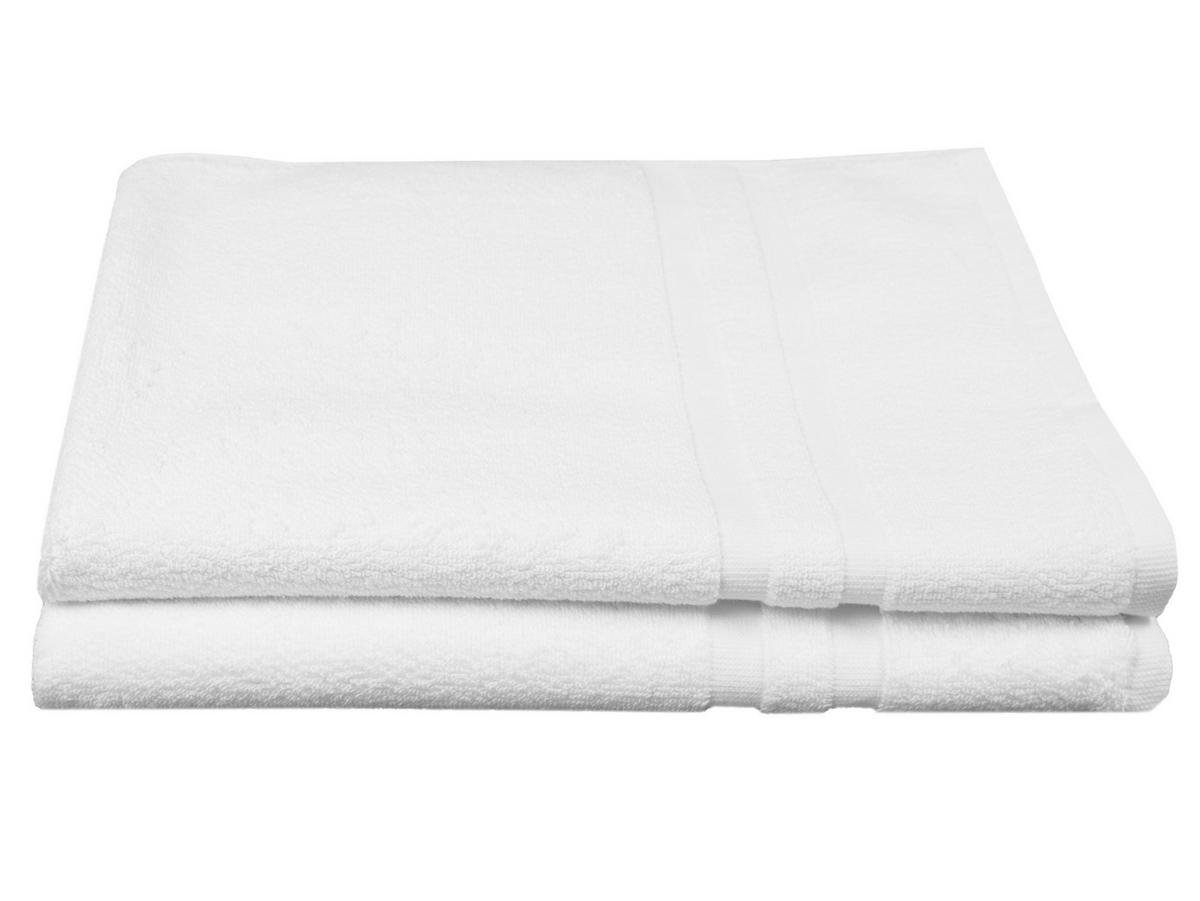 BADEMATTE, 2er-Set, 50x70 cm, 100% Baumwolle, Weiß - Weiß, Textil (70/50cm) - Zollner