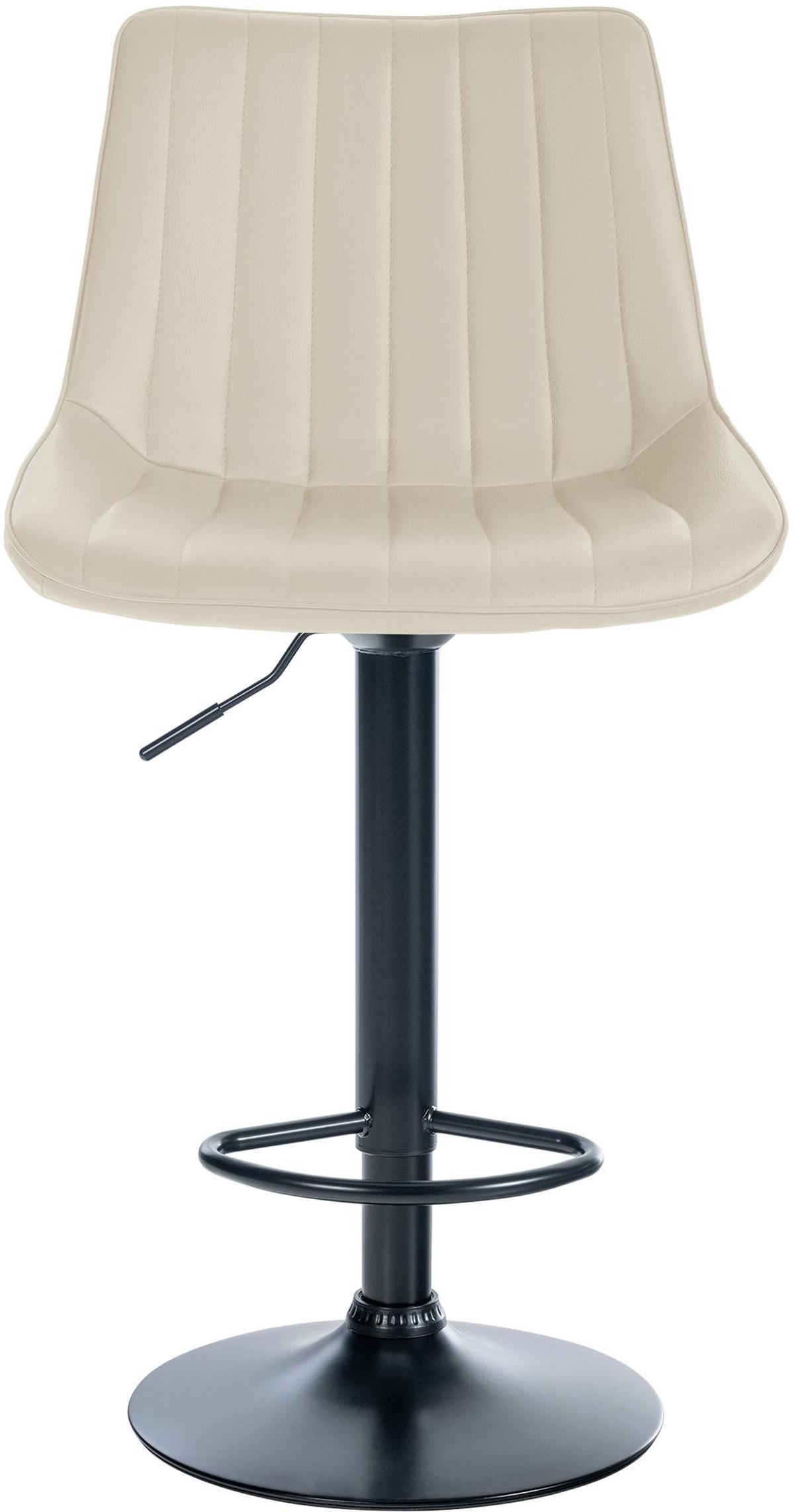 BARHOCKER RIO Creme Kunstleder Schwarz - Creme, Leder/Metall (49.5/91/50cm) - DELUKE