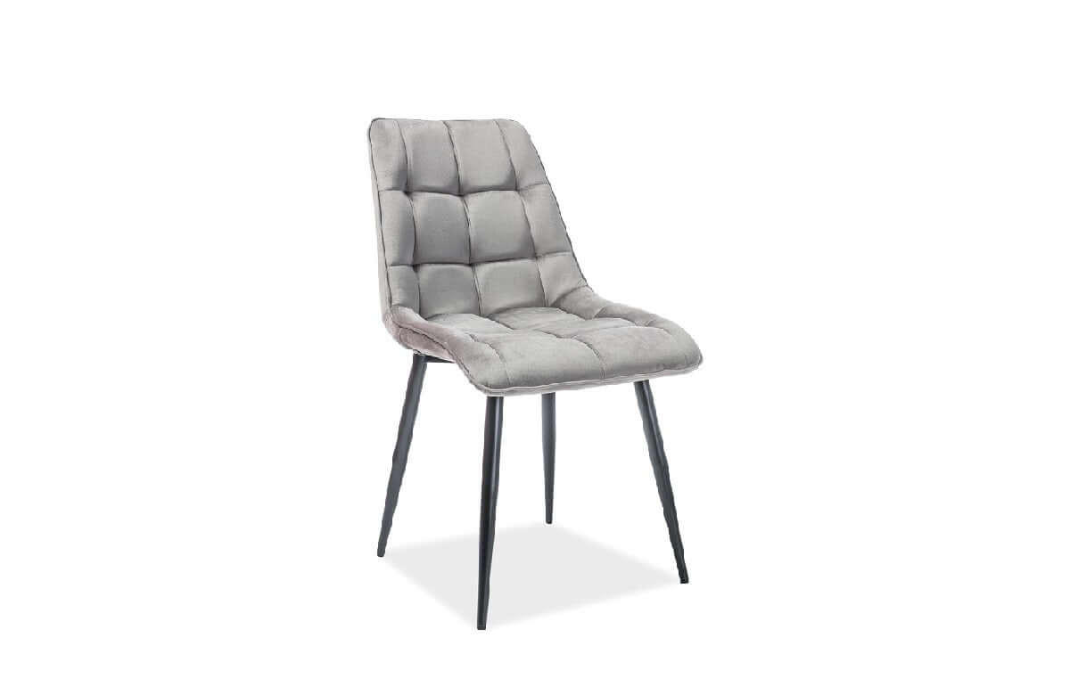 ESSZIMMERSTUHL Chic Grau Samtstoff - Grau, Kunststoff (50/88/50cm)