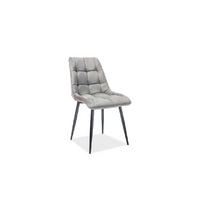 ESSZIMMERSTUHL Chic Grau Samtstoff - Grau, Kunststoff (50/88/50cm)