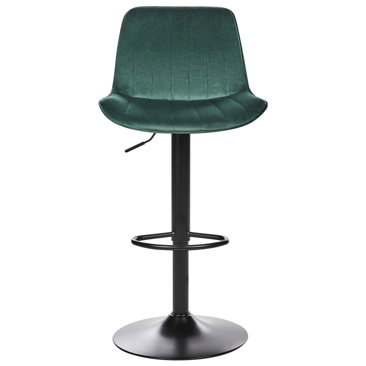 DREHHOCKER 2er-Set Samtstoff Smaragdgrün Dubrovnik - Schwarz/Grün, Textil (51/88/54cm) - Beliani