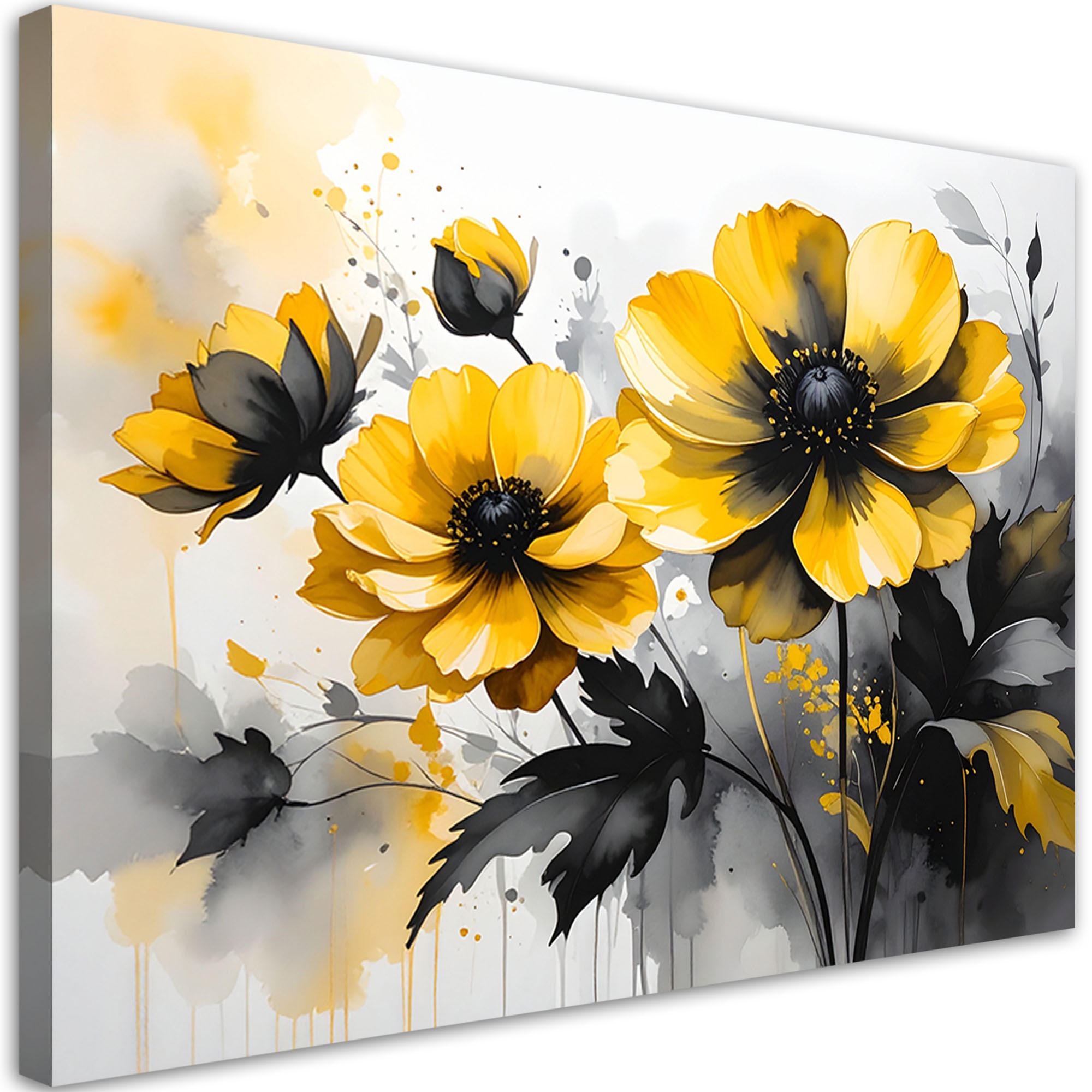Feeby Leinwandbild, Gelb 120x80 cm