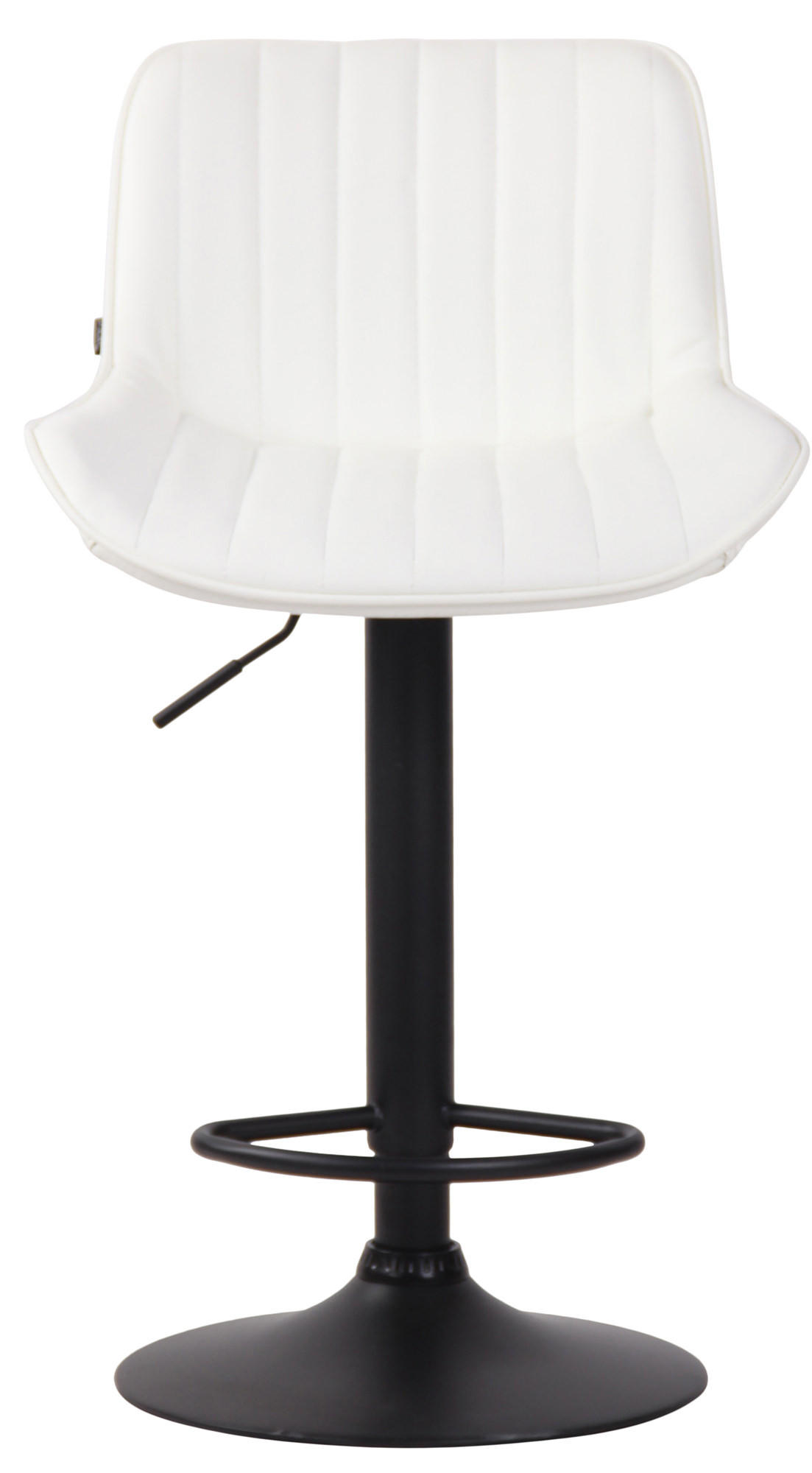 BARHOCKER Lederlook weiß - Walnussfarben/Schwarz, Textil/Metall (50/86/50cm) - CLP