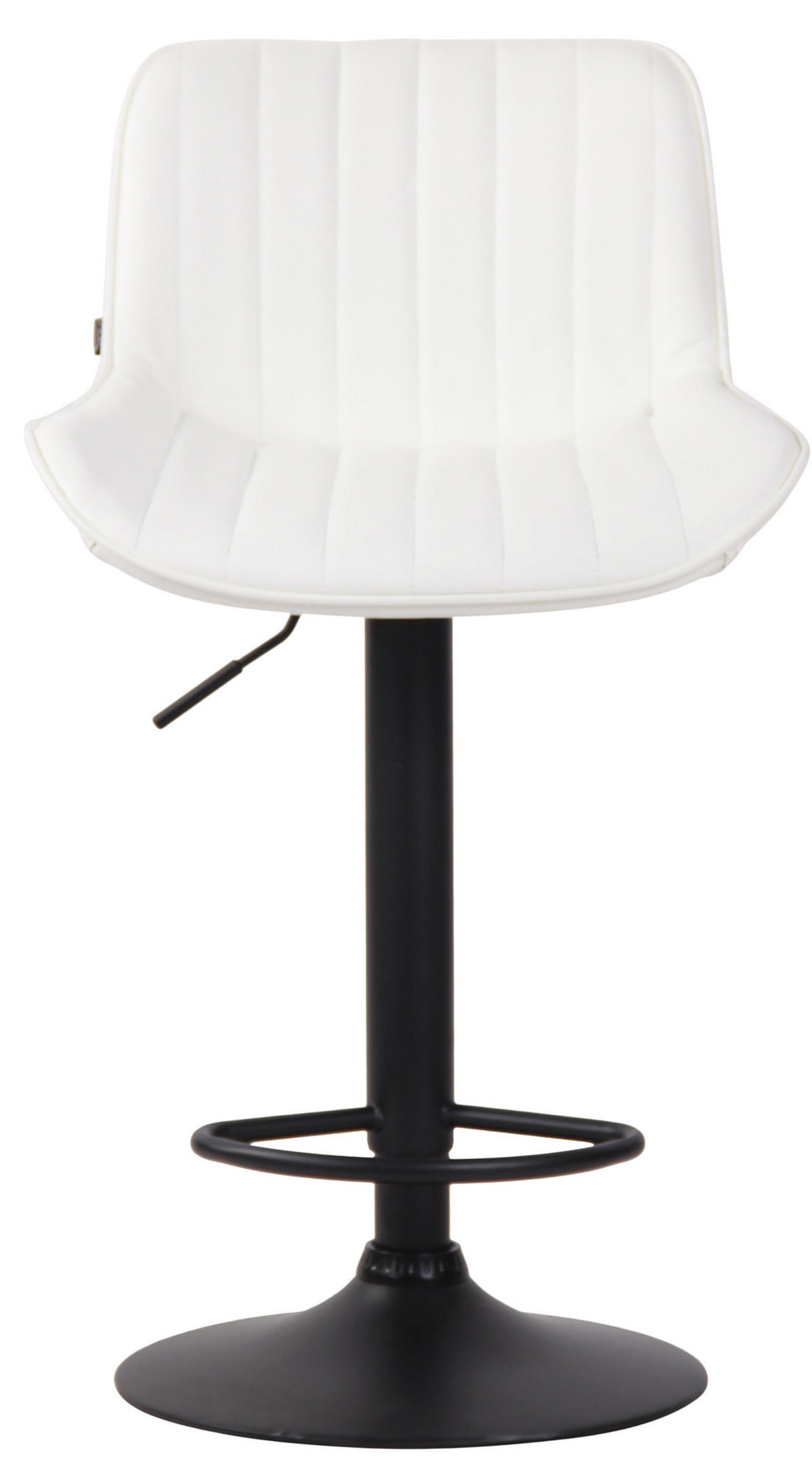 BARHOCKER Lederlook weiß - Walnussfarben/Schwarz, Textil/Metall (50/86/50cm) - CLP