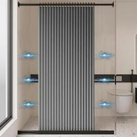 DUSCHVORHANG Grau Leinen wasserdicht magnetisch dick ohne Einlage - Grau, Textil (200/200cm) - MCBOSON