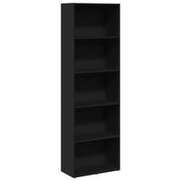 BÜCHERREGAL mit 5 Fächern 60/30/189 cm aus Holzwerkstoff Schwarz - Schwarz, Holz (60/189/30cm) - vidaXL