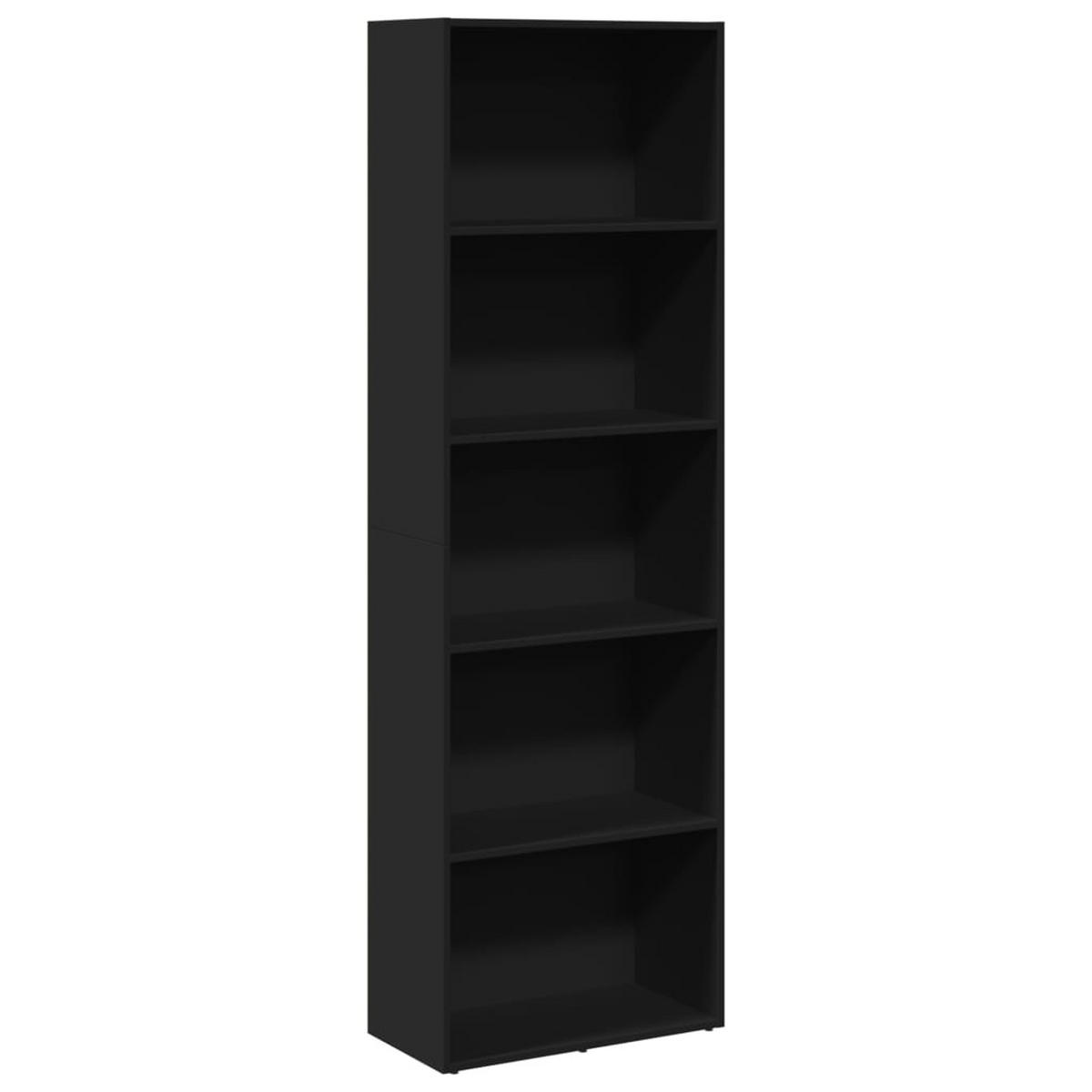 BÜCHERREGAL mit 5 Fächern 60/30/189 cm aus Holzwerkstoff Schwarz - Schwarz, Holz (60/189/30cm) - vidaXL