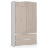 KLEIDERSCHRANK Weiß, Cappuccino Glanz 180/90/51 - Weiß, Holzwerkstoff (90/180/51cm) - RAUMHIRSCH FURNITURE