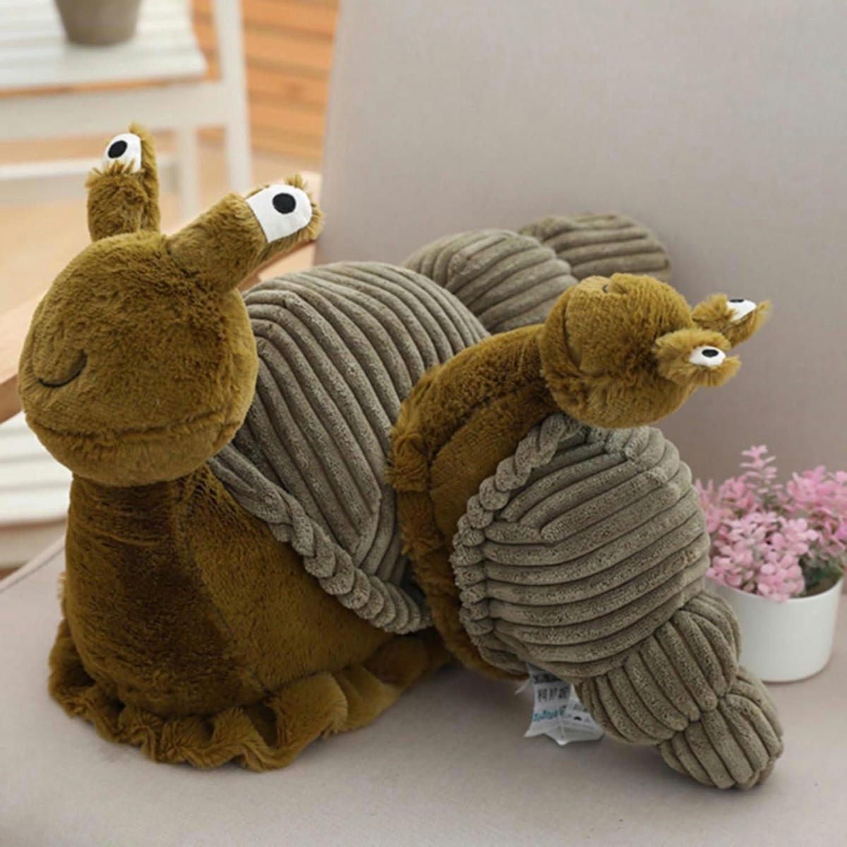 PLÜSCHTIER Schnecke 40 cm - Olivgrün, Textil (20/40cm)