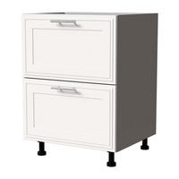 SCHUBLADENUNTERSCHRANK Salo D2/60 Grau / Weiß Matt 60 / 50 / 82cm - REJS Vollauszug - Weiß/Grau, Holz/Holzwerkstoff (60/82/50cm) - Feldmann-Wohnen