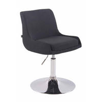 DREHSTUHL Stoff schwarz - Chromfarben/Schwarz, Textil/Metall (43/71/50cm) - CLP