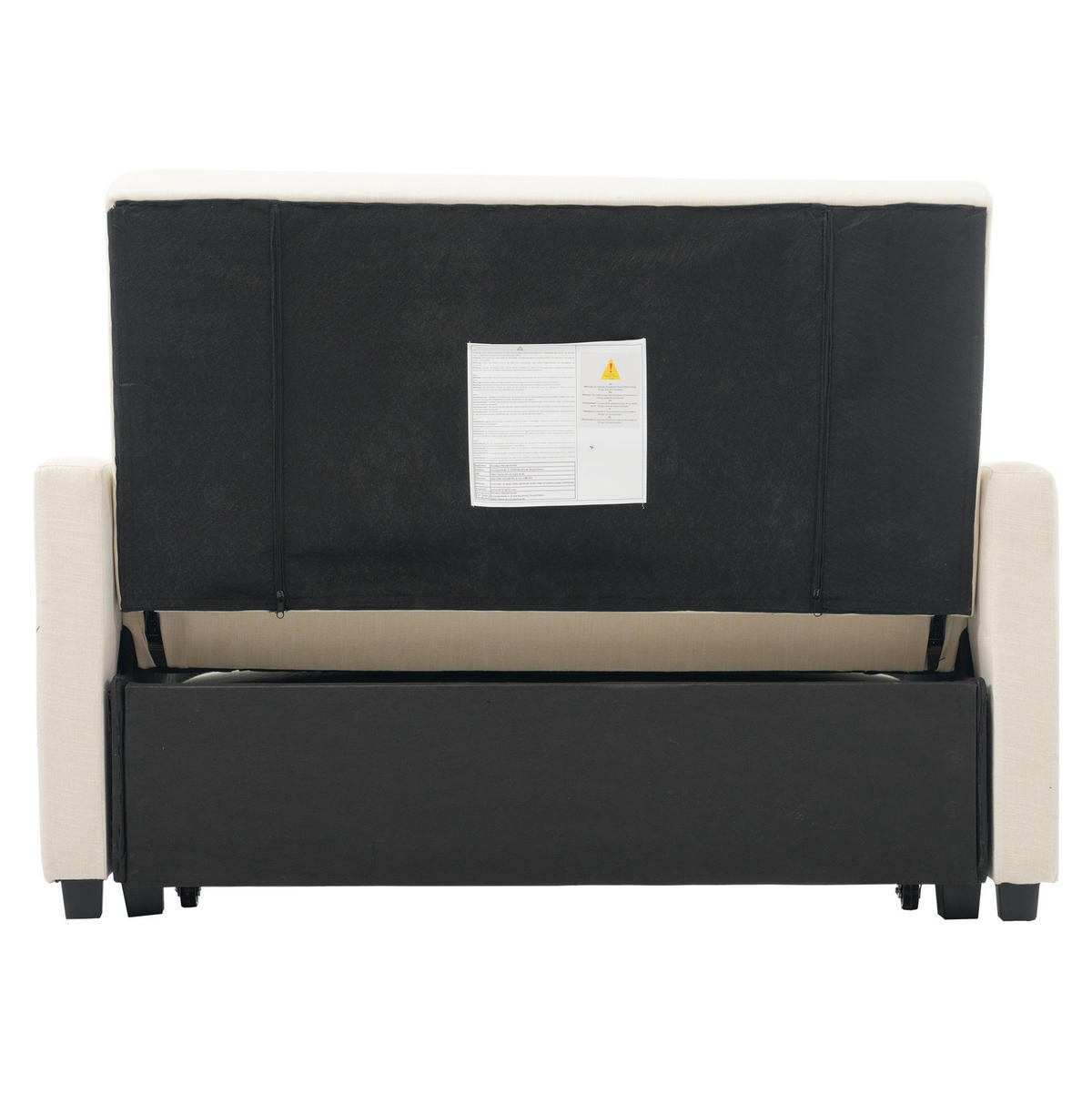 SCHLAFSOFA klappbar mit verstellbarer Rückenlehne 127 x 75 cm Beige - Beige, Metall (75/94/127cm) - Meubliv