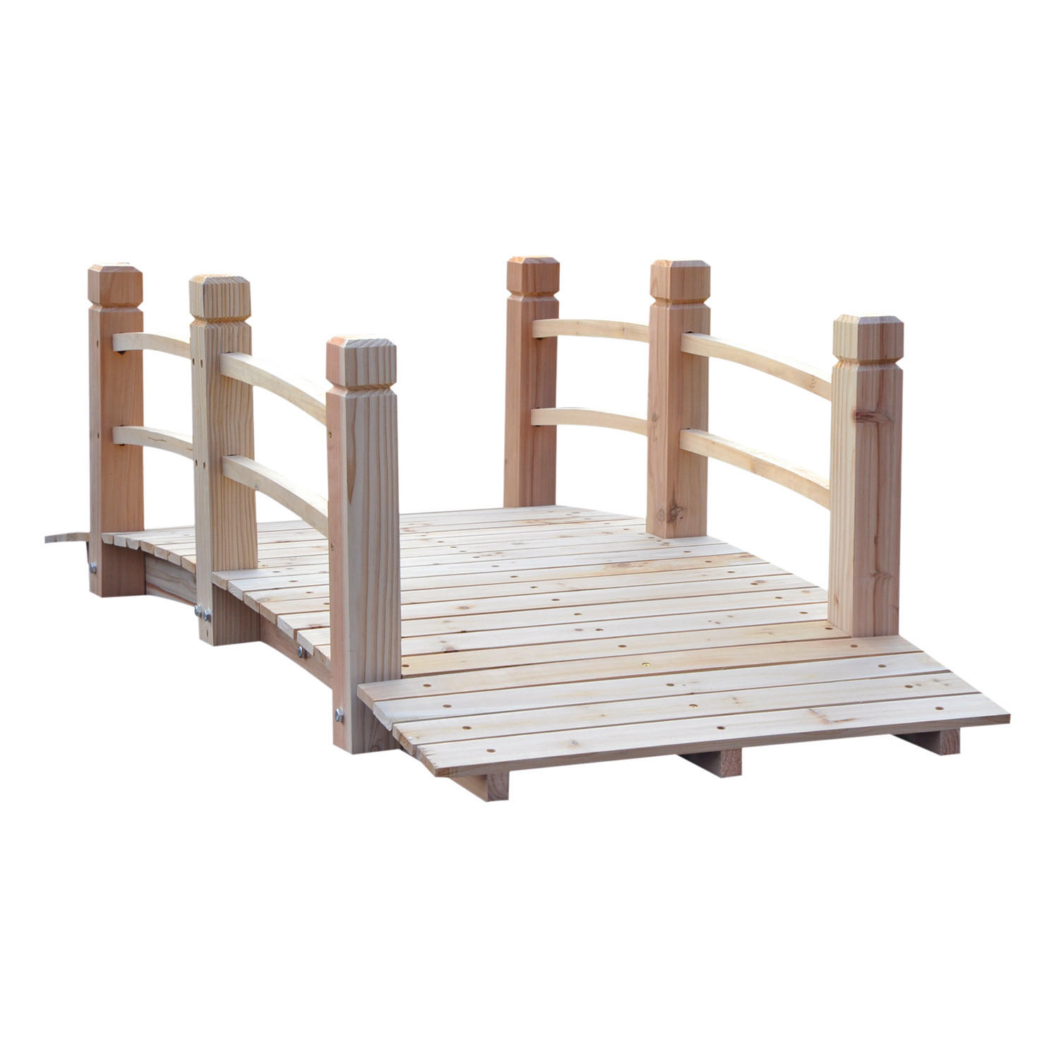 GARTENBRÜCKE, Tannenholz, Natur - Naturfarben, Holz (1525/67/48cm) - Outsunny
